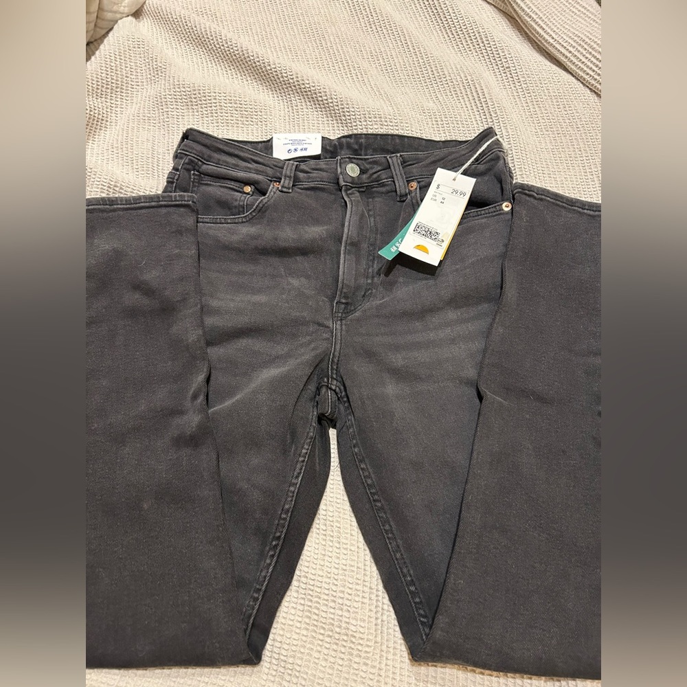 H&M black slim vintage wash size 12 jeans NWT